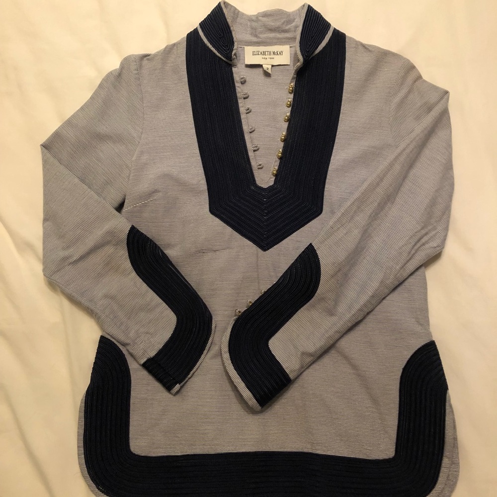 Elizabeth McKay Seersucker Top Size 2